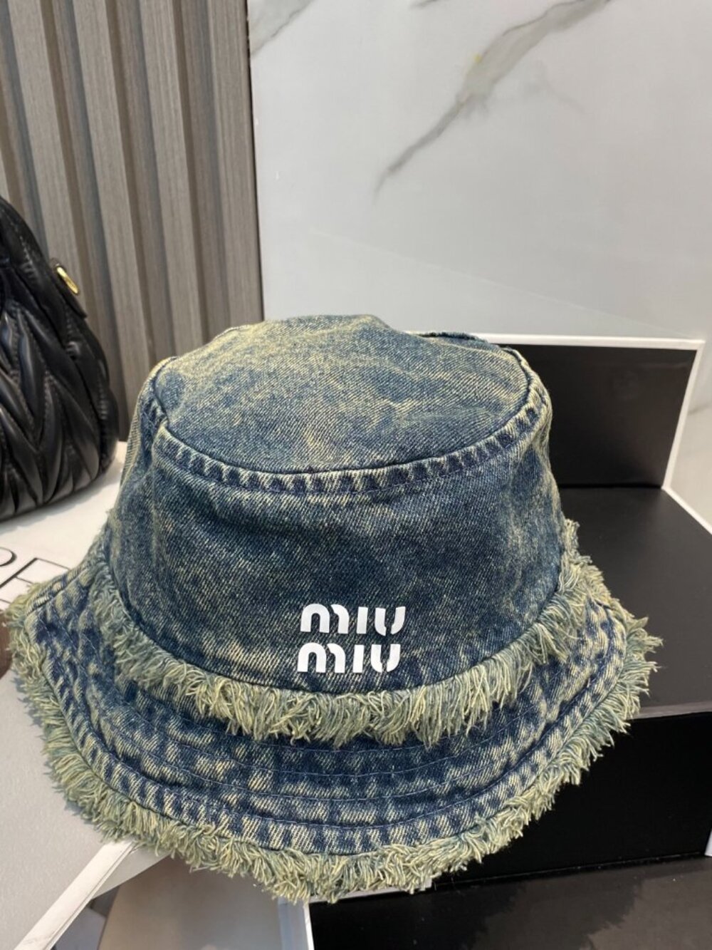 Miu Miu Washed Soft Denim Bucket Hat (Unisex) - Picture 3 of 8